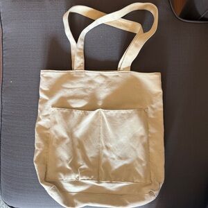 Elegant Cream Canvas Tote Bag